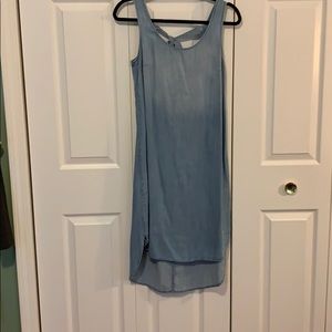 Sz4 Anthro Cloth & Stone Bow Tie Chambray Dress